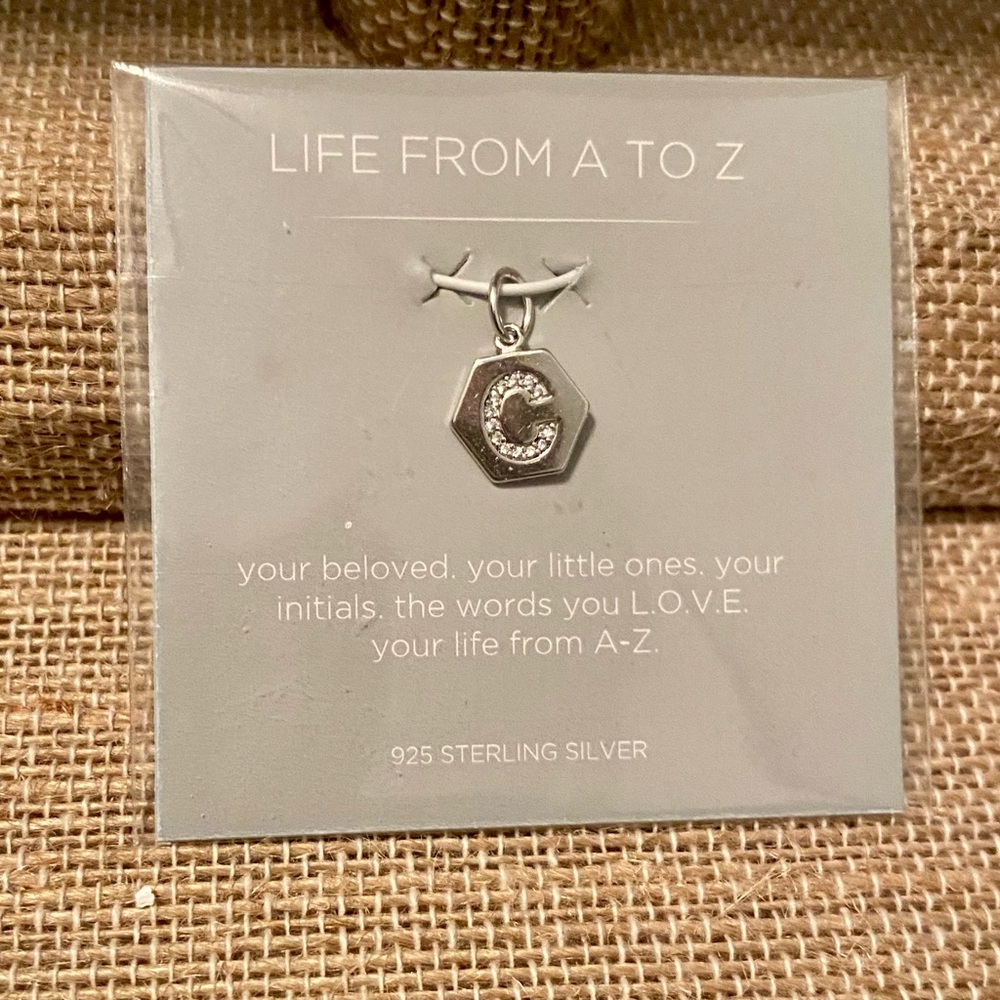 NIB Origami Owl Core Collection Silver initial "C" Momento (retired collection)